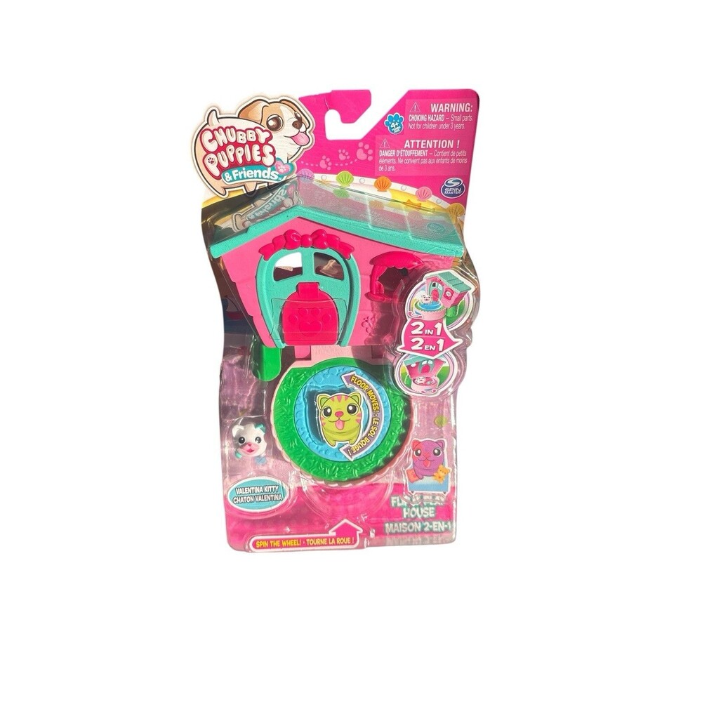 Chubby Puppies and Friends – 2-in 1 Flip N’ Play  House Playset with Kitty *New